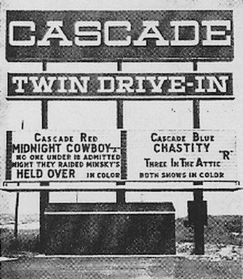 Cascade Drive-In Theatre - Cascade Marquee 1969